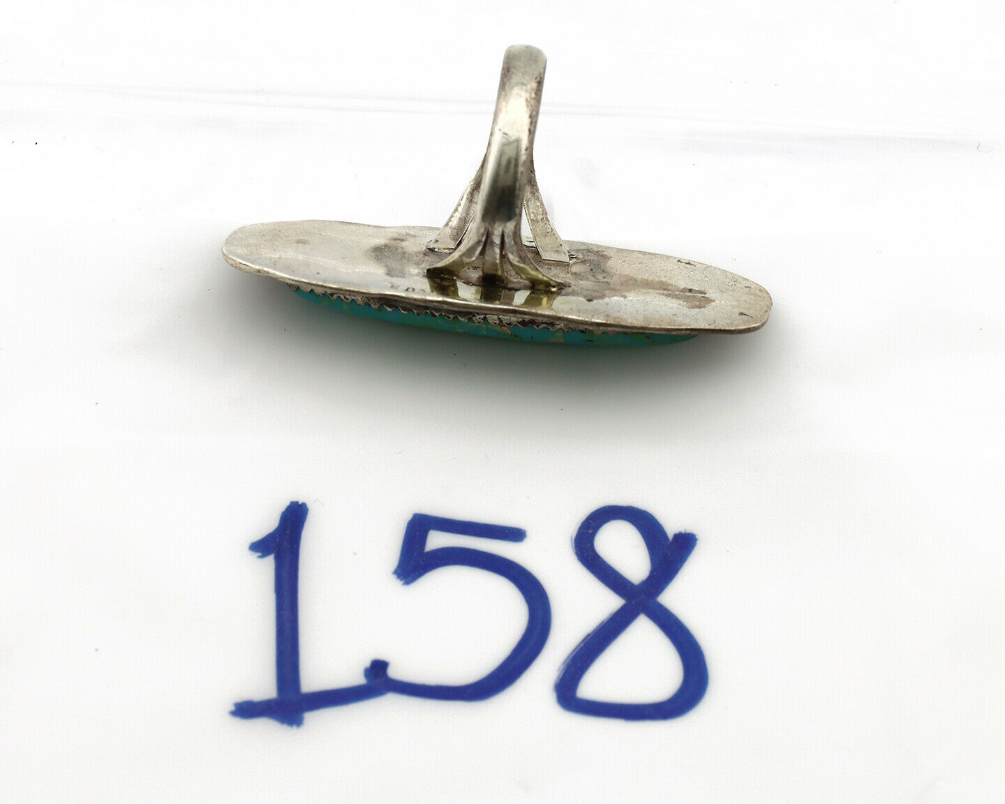 Navajo Ring .925 Silver Royston Turquoise Native American Artist C.80's