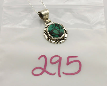 Navajo Necklace .925 Silver Spiderweb Turquoise Signed Sun C.80's