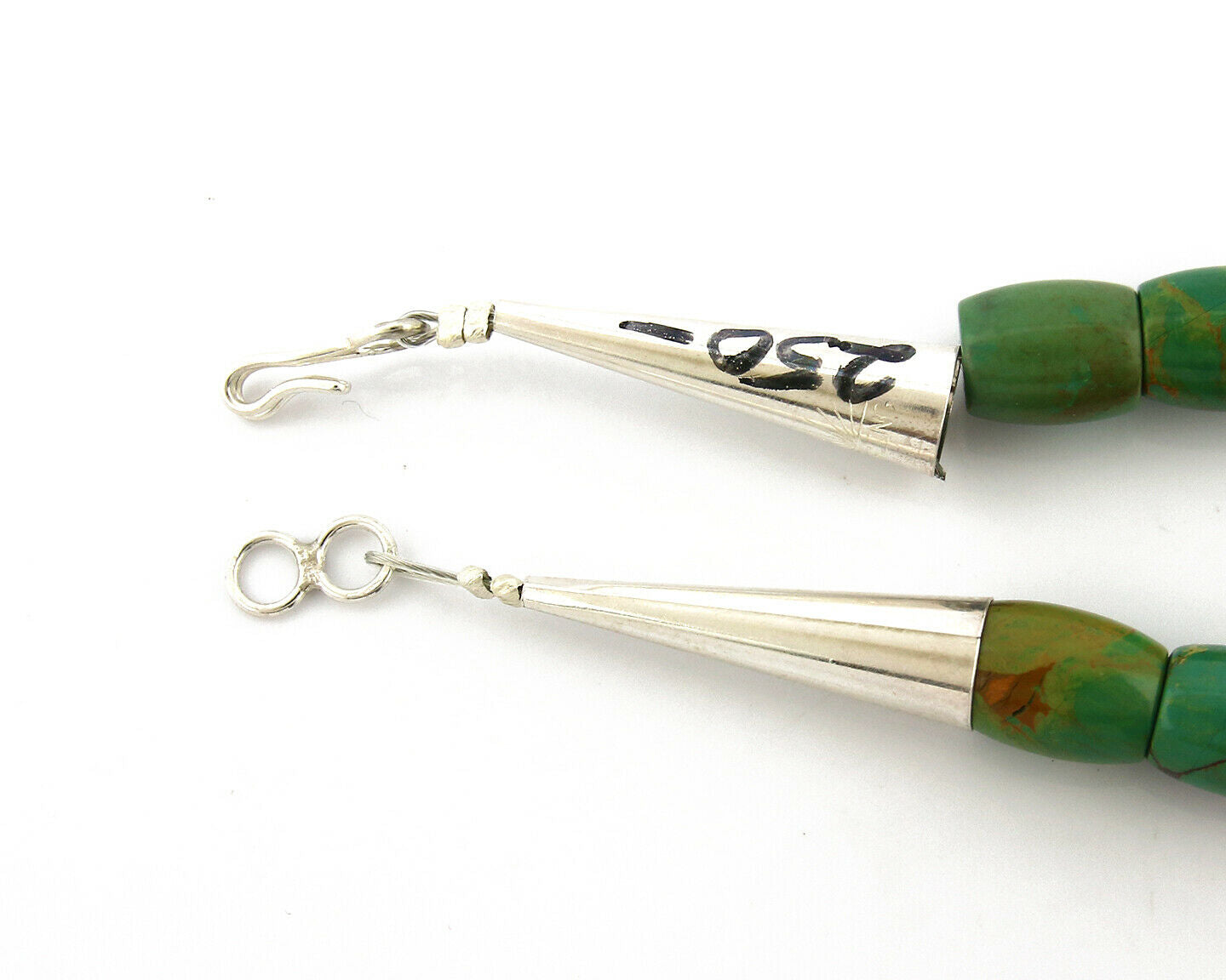 Navajo Necklace .925 Silver Royston Turquoise & Coral C.80's