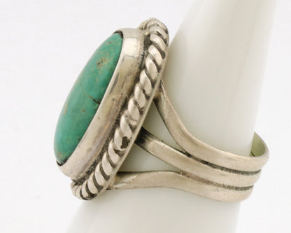 Navajo Ring .925 Silver Natural Kingman Turquoise Native American Artist C.1980s