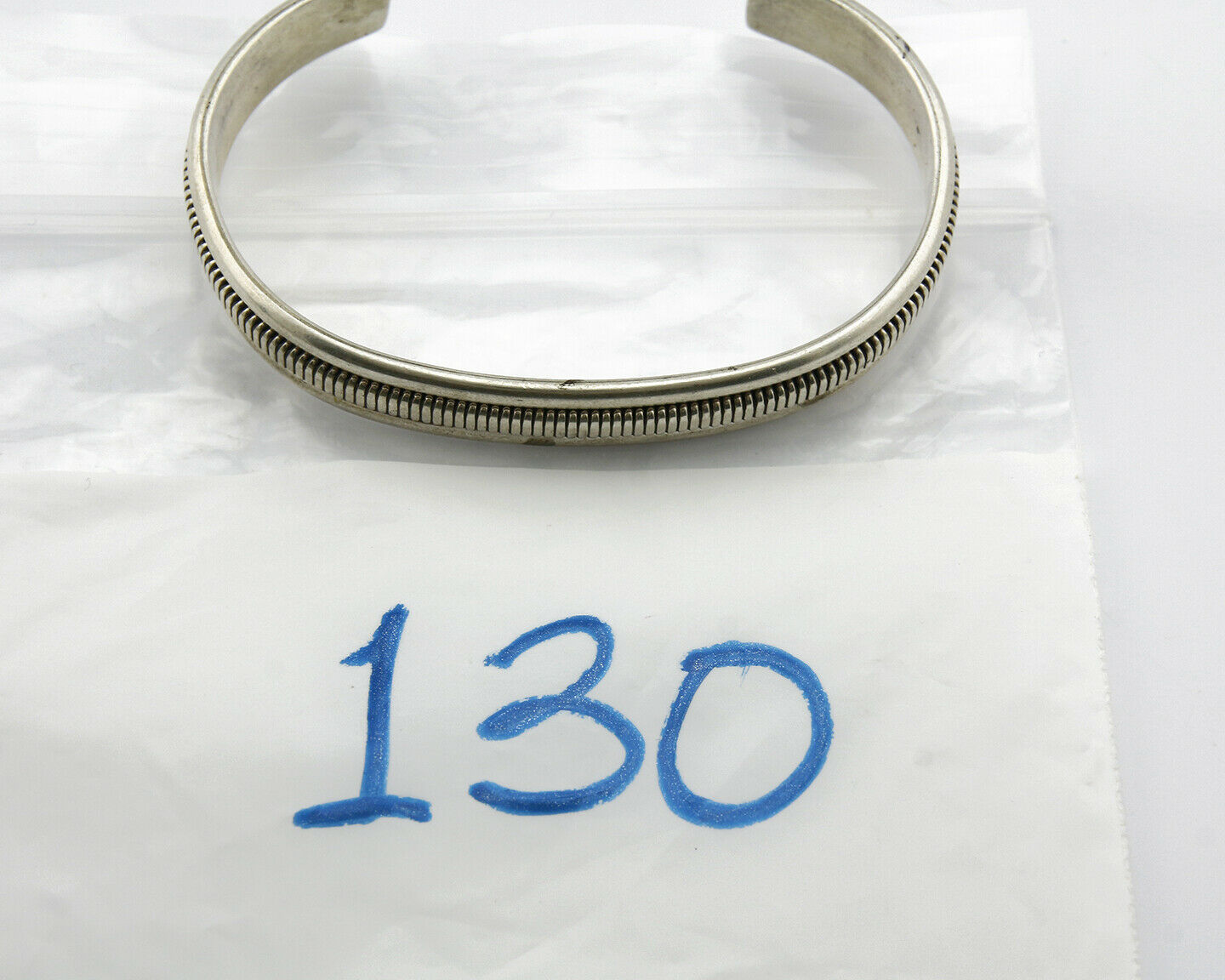 Navajo Bracelet .925 Silver Handmade Hand Stamped Signed Artist TAHE Circa 1980s