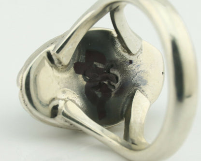 Navajo Ring .925 Silver Natural Mined Turquoise Artist Signed Gecko C.80's