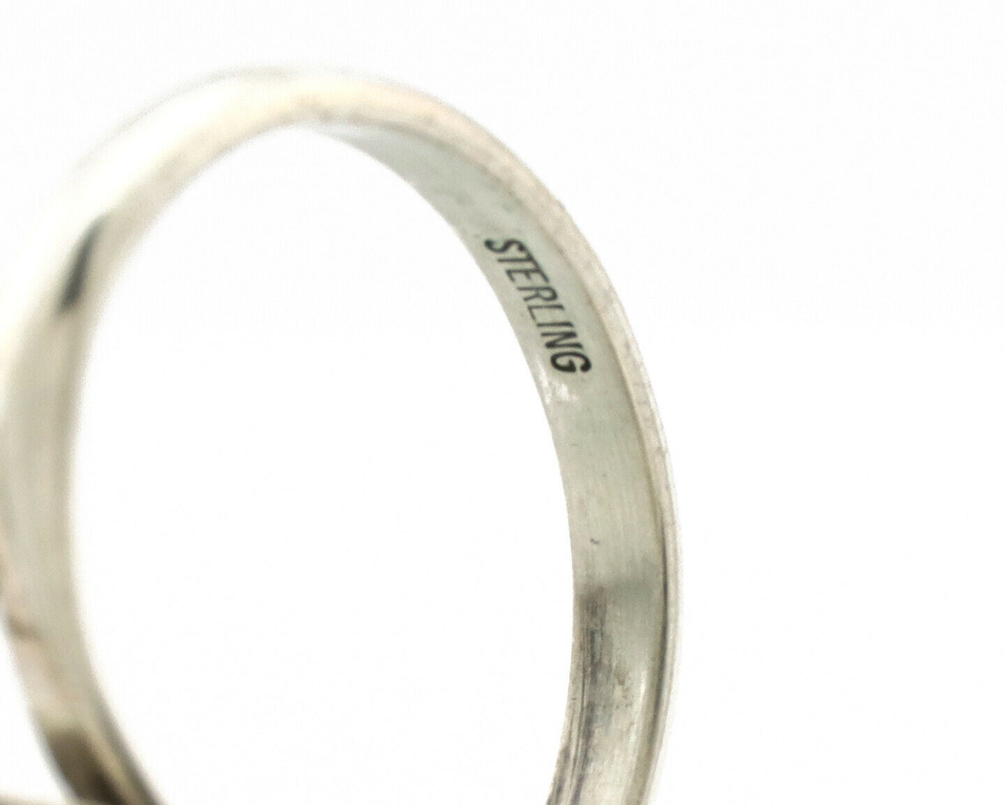 Navajo Ring .925 Silver Blue Gem Turquoise Native American Artist C.80's