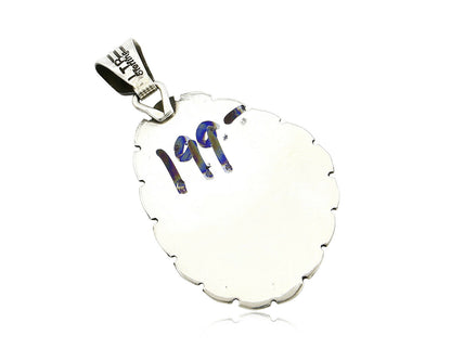 Navajo Pendant .925 Silver Turquoise Signed Artist LT Begay C.80's