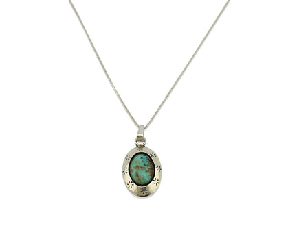 Navajo Pendant .925 Silver Kingman Turquoise Native American C.80's