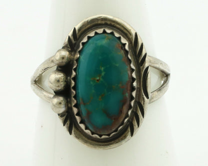 Navajo Ring .925 Silver Natural Turquoise Native American Artist C.80's