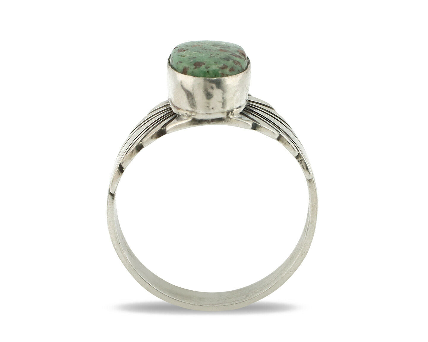 Navajo Ring .925 Silver Kingman Turquoise Artist Signed Apache C.80's