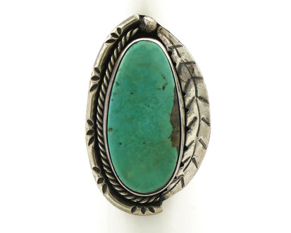 Navajo Ring 925 Silver Castle Dome Turquoise Native American Artist C.70's