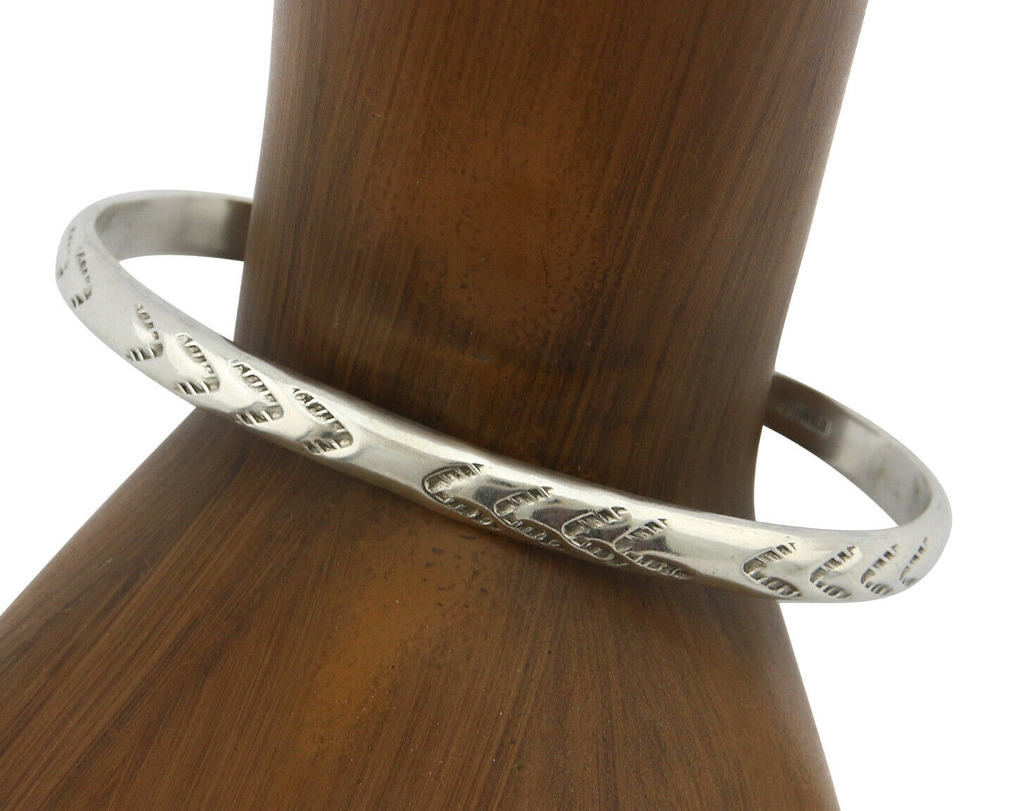 Navajo Bracelet .925 Silver Hand Stamped Arrow Head Artist I Montoya C.80's