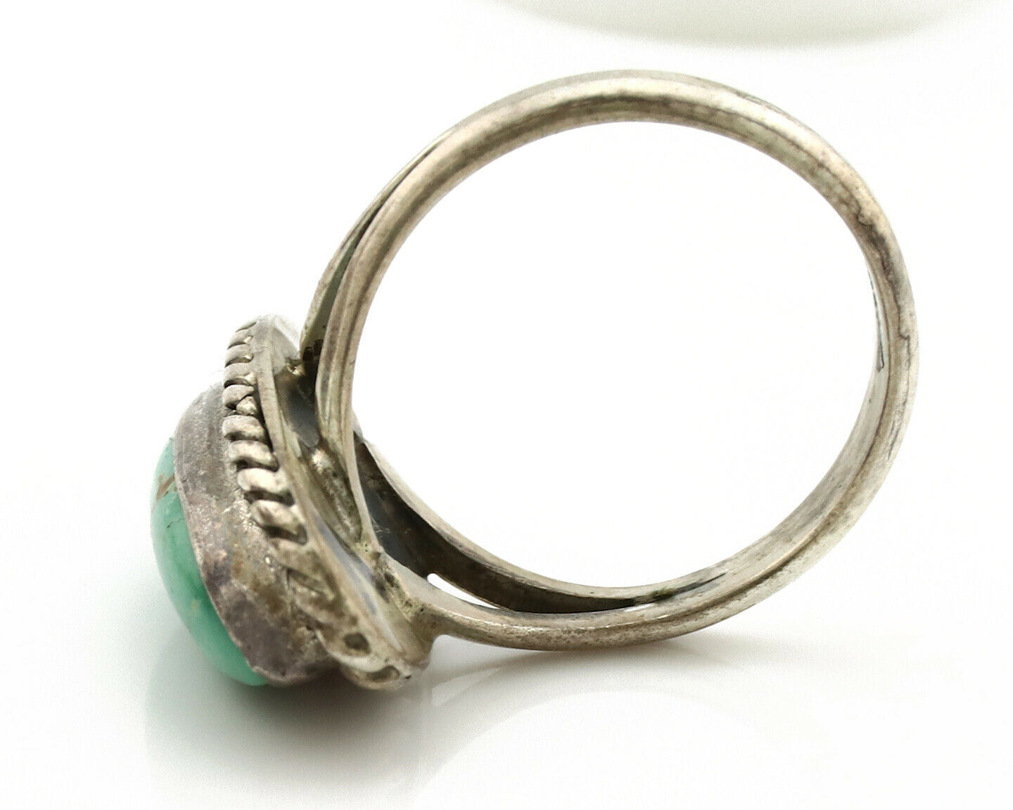 Navajo Ring .925 Silver Nevada Turquoise Artist Native American C.1980's