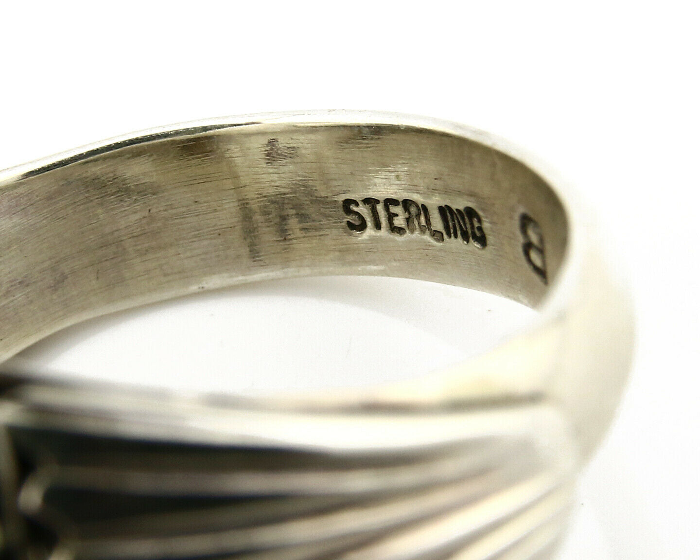 Navajo Turquoise Ring .925 Silver Handmade Signed Artist Begay C.80's