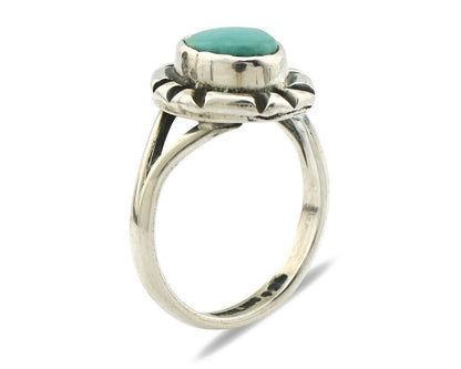 Navajo Ring .925 Silver Kingman Turquoise Artist Signed Gecko C.90's