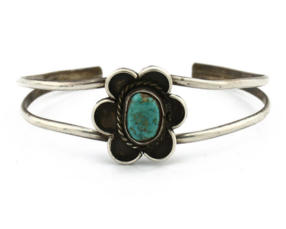 Navajo Bracelet .925 Silver Turquoise Mountain Native American Artist C.80's