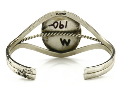 Women's Navajo Bracelet .925 Silver Natural Malachite Cuff Native American C80's