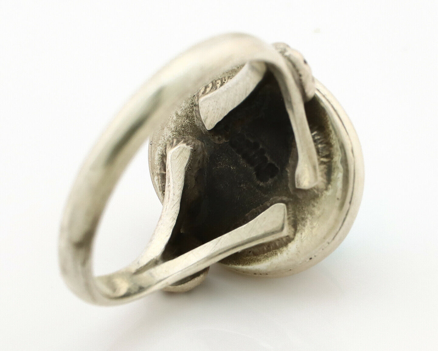 Navajo Ring .925 Silver Sleeping Beauty Turquoise Native American Artist C.1980s