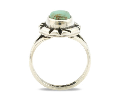 Navajo Ring .925 Silver Kingman Turquoise Artist Signed Gecko C.90's