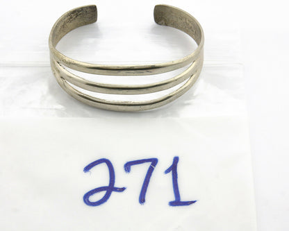 Navajo Sand Cast Bracelet .925 Silver Solid Artist Native American C.80's