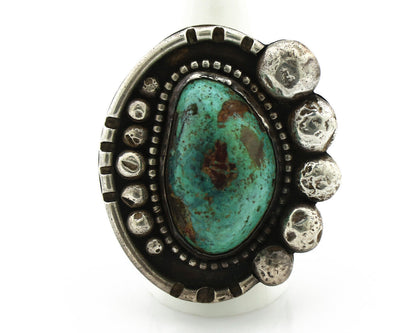 Navajo Ring 925 Silver Natural Blue Turquoise Native American Artist C.1980's