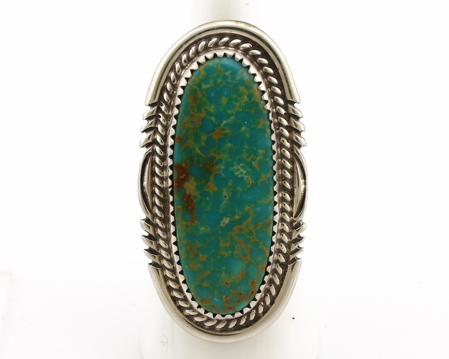 Navajo Ring 925 Silver Blue Turquoise Native Artist Signed Begay C.80s