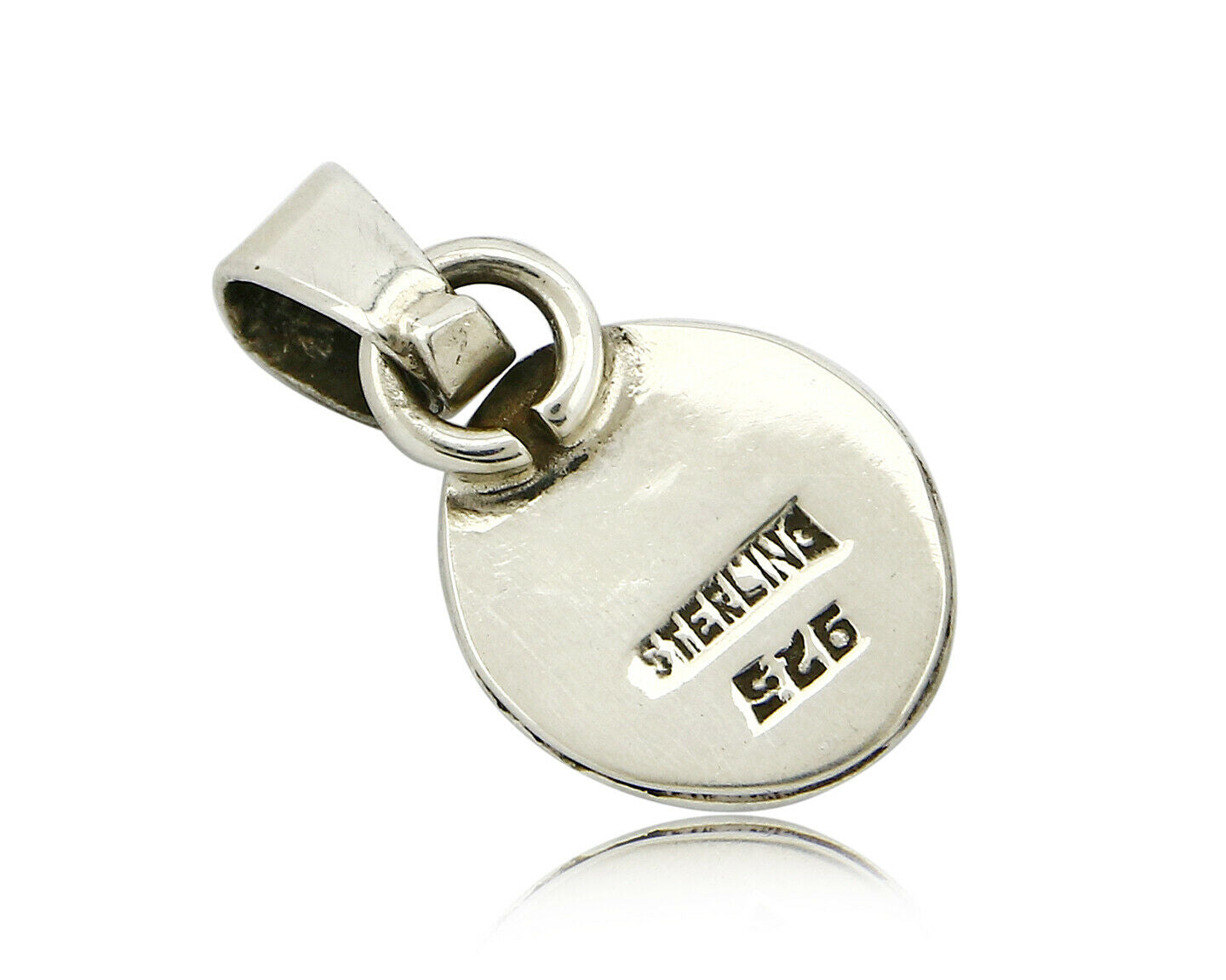 Navajo Hand Stamped Natural Mined MOP in .925 SOLID Silver Pendant