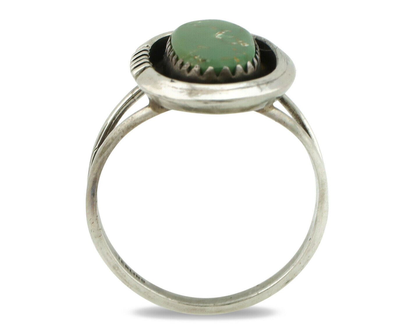 Navajo Ring .925 Silver Green Turquoise Native American Artist Handmade C.80's