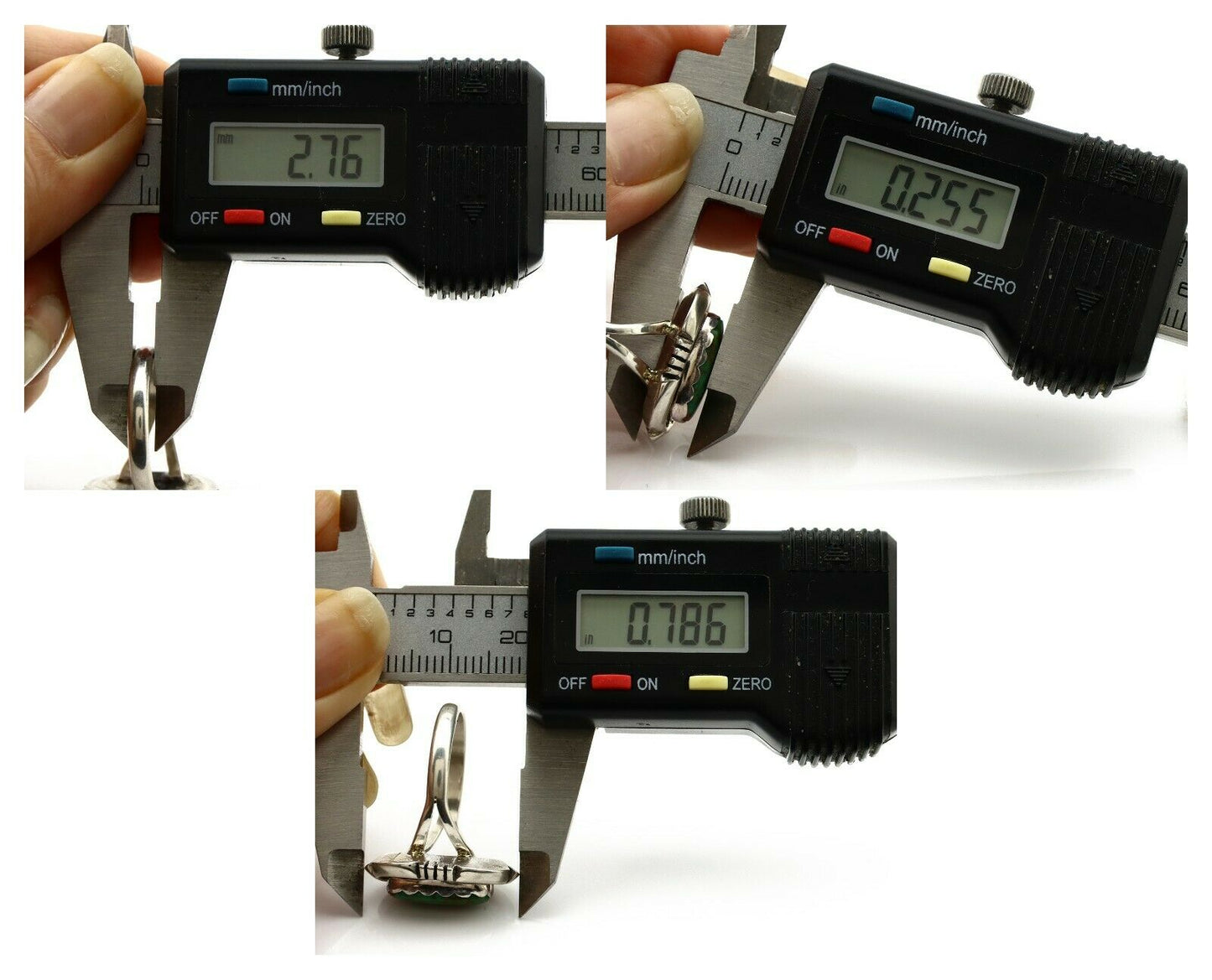 Navajo Ring .925 Silver Kingman Turquoise Handmade Native American Artist C.80's