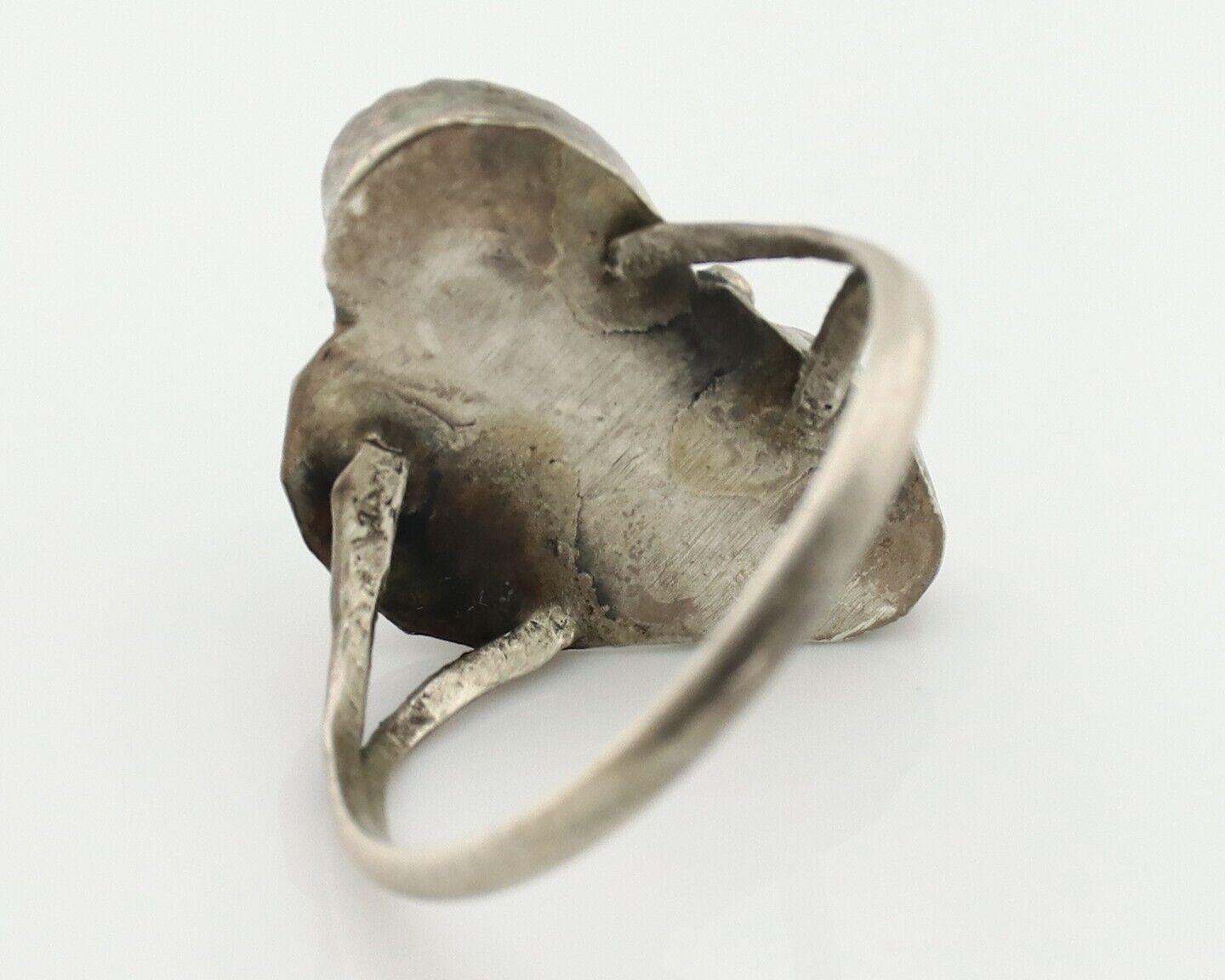 Navajo Handmade Ring 925 Silver Turquiose & Coral Native American Artist C.80's