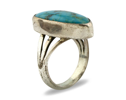 Navajo Ring .925 Silver Arizona Turquoise Native American Artist C80s