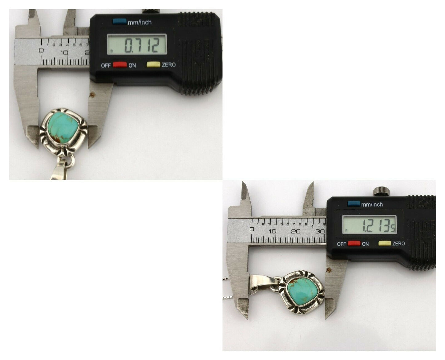 Navajo Necklace .925 Silver Kingman Turquoise Signed Gecko C.1980's
