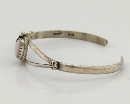 Women's Navajo Bracelet 925 Silver Natural Pink Mussel Native American C.80's
