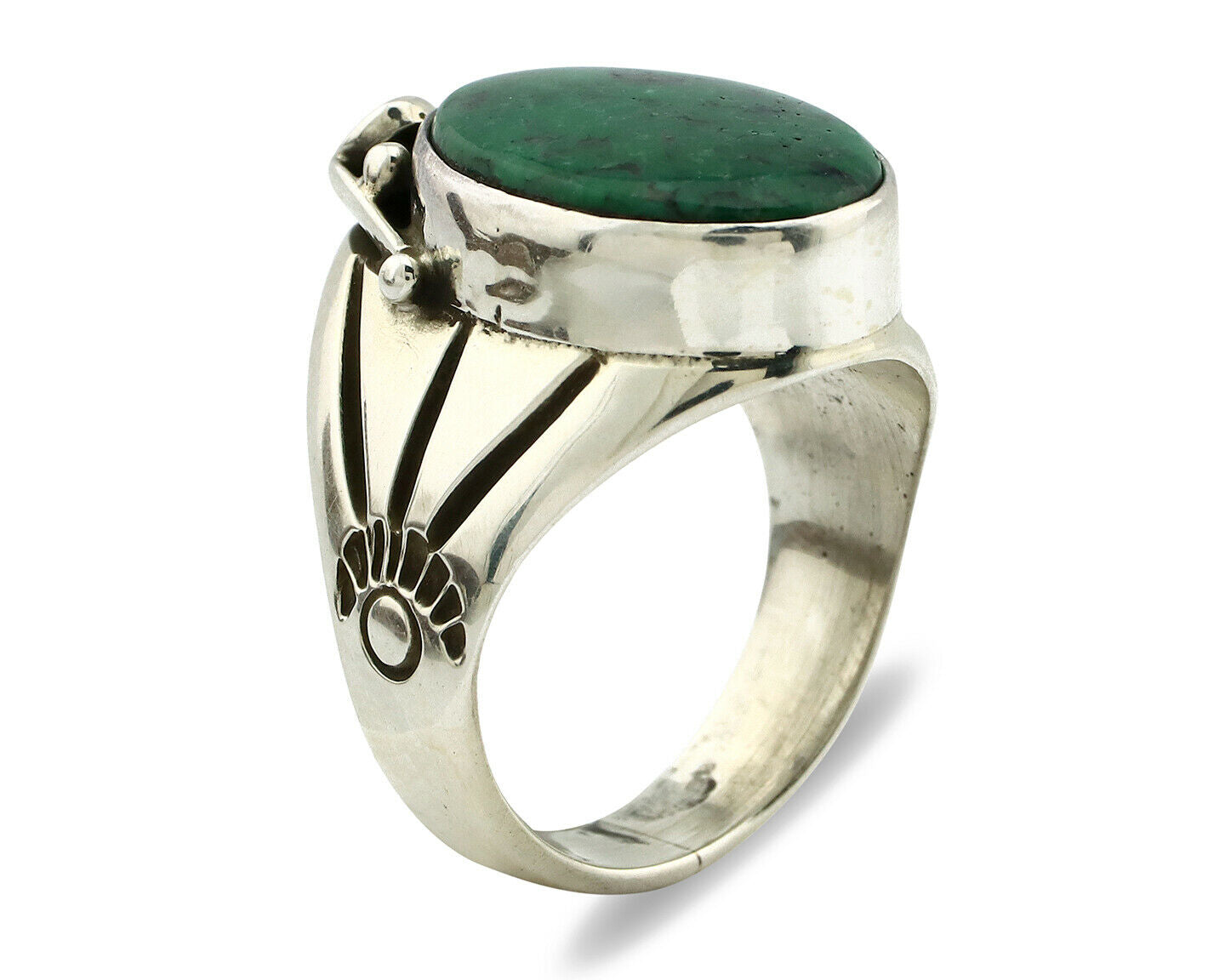 Navajo Ring .925 Silver Handmade Crescent Valley Native Artist C.80's