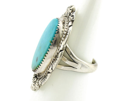 Navajo Ring 925 Silver Turquoise Mountain Artist Signed M Begay C.80's