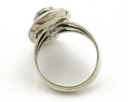 Navajo Ring .925 Silver Spiderweb Native American Artist Signed B C.1980's