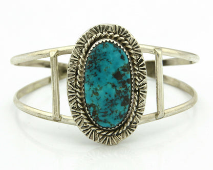 Navajo Bracelet .925 Silver Southwest Turquoise Cuff Artist Native C.80's
