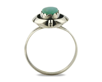 Navajo Ring .925 Silver Kingman Turquoise Handmade Native American Artist C.80's