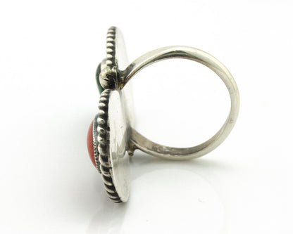 Navajo Ring 925 Silver Turquoise & Bloodstone Native Artist C.1980's