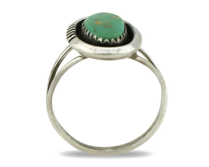 Navajo Ring .925 Silver Green Turquoise Native American Artist Handmade C.80's