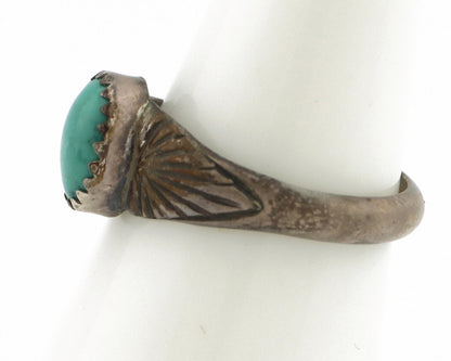 Navajo Ring 925 Silver Natural Mined Turquoise Native Artist C.80's