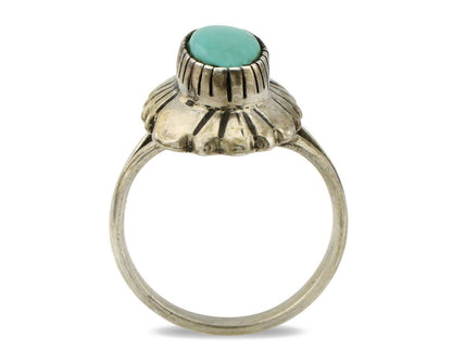 Navajo Ring .925 Silver Arizona Turquoise Signed M Montoya C.80's