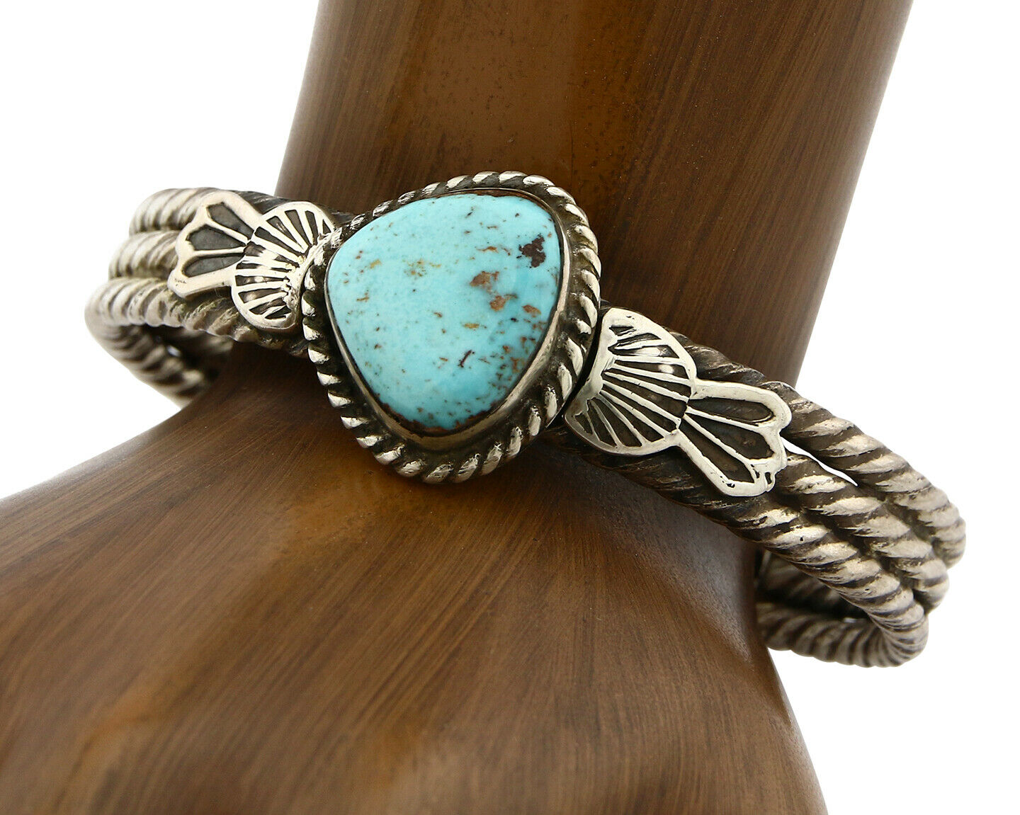 Navajo Bracelet .925 Silver Globe Turquoise Native American C.80's