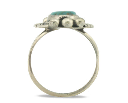 Navajo Ring .925 Silver Natural Turquoise Artist Signed Native American C.80's
