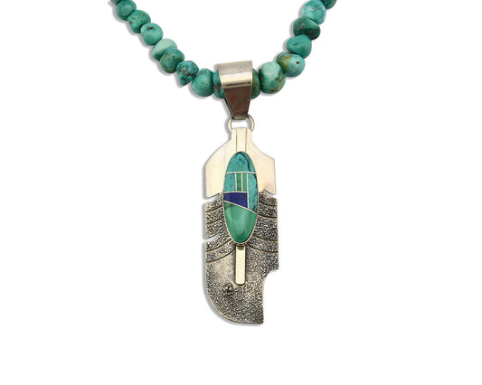 Women's Navajo Necklace .925 Silver Southwest Turquoise Signed J Howe C.80's