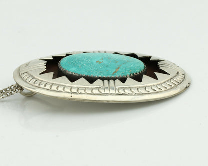 Navajo Pendant .925 Silver Southwest Turquoise Native Artist C.1980's