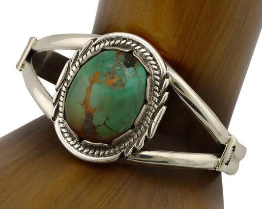 Navajo Bracelet .925 Silver Royston Turquoise Signed Apache Manufacturing C.80's