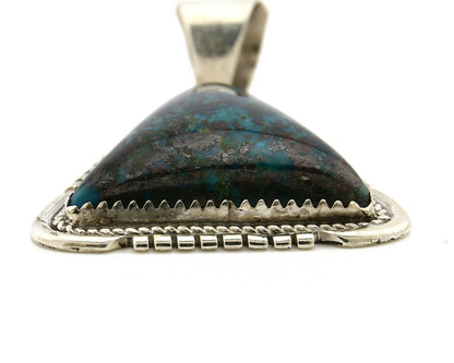 Navajo Pendant .925 Silver Diamond Turquoise Signed Artist A C.80's