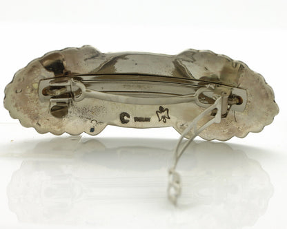 Navajo Hair Clip Barrette .925 Silver Hand Stamped Artist Signed C Montoya C80s