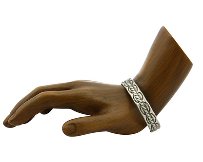 Navajo Bracelet .925 Silver Handmade Hand Stamped Signed Artist C Montoya C.80's
