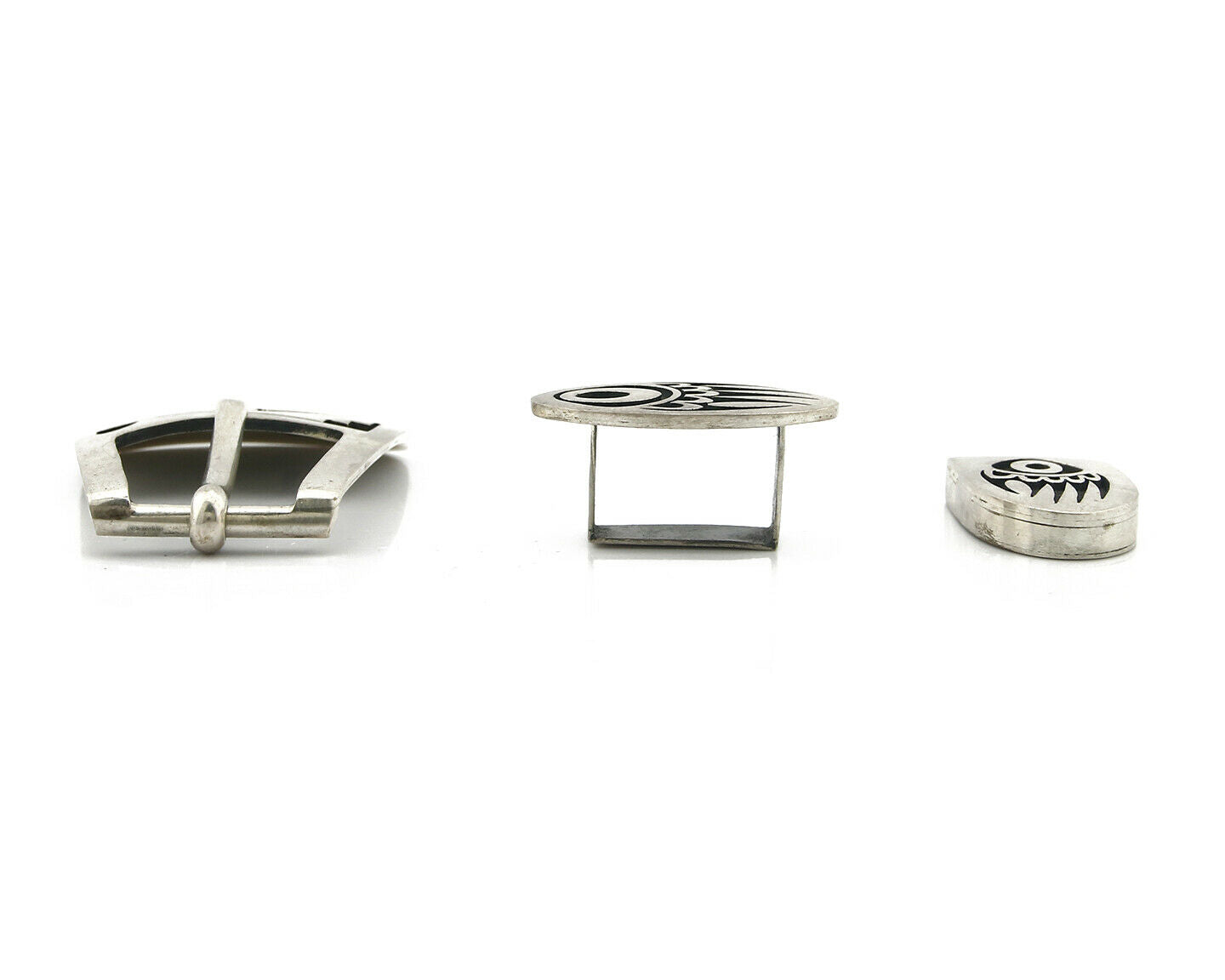 Hopi Ranger Belt Buckle .925 SOLID Silver Handmade Artist Mitchell Sockyma C.80s