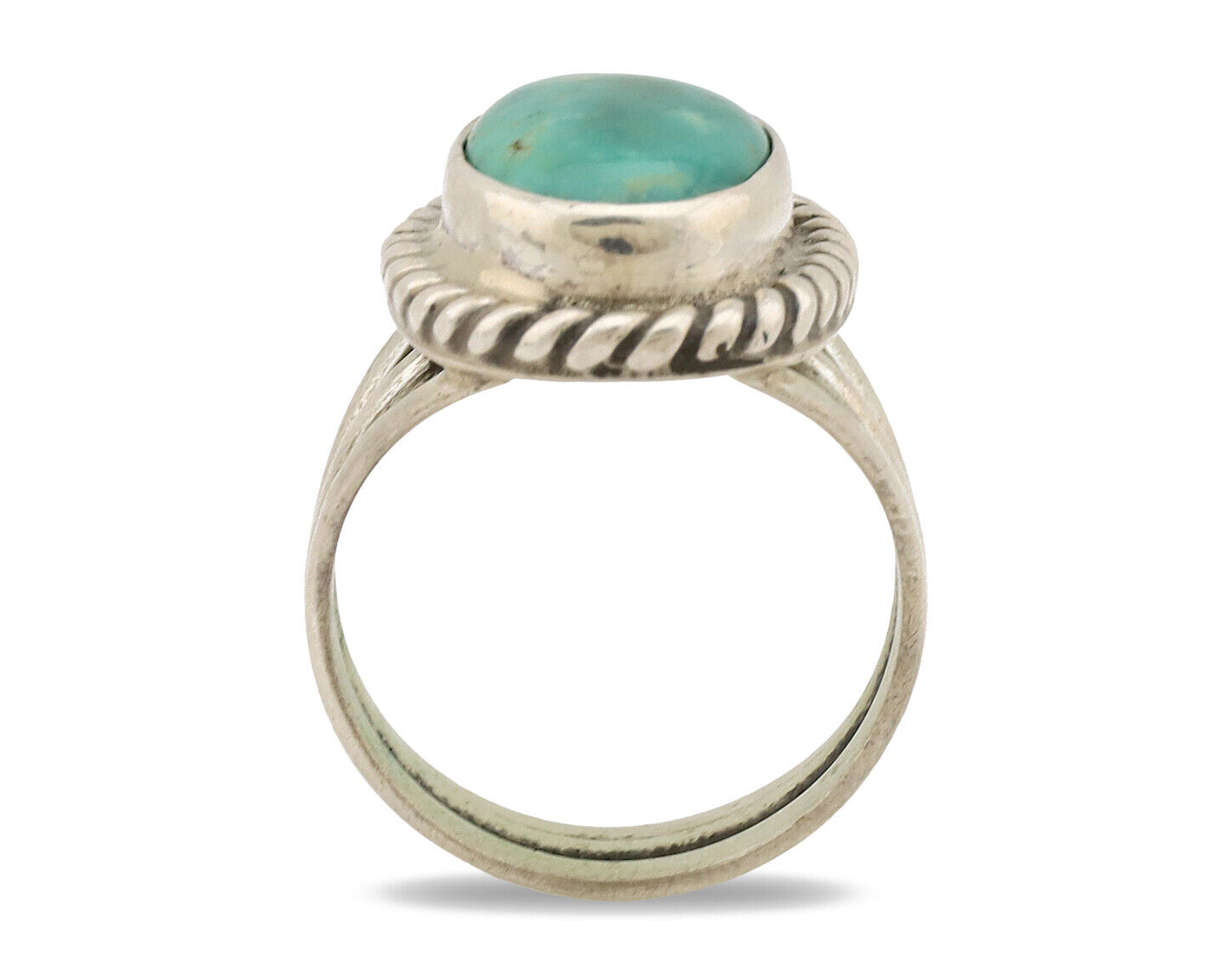 Navajo Ring .925 Silver Natural Kingman Turquoise Native American Artist C.1980s