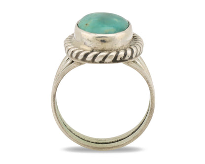 Navajo Ring .925 Silver Natural Kingman Turquoise Native American Artist C.1980s